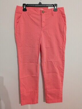 NEW LOFT Monroe Slim Chino Coral Pants
